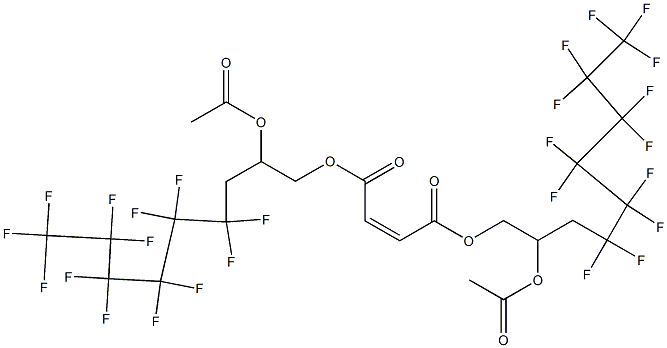 Maleic acid bis(2-acetyloxy-4,4,5,5,6,6,7,7,8,8,9,9,9-tridecafluorononyl) ester Struktur