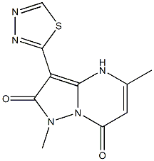 1,5-Dimethyl-3-(1,3,4-thiadiazol-2-yl)pyrazolo[1,5-a]pyrimidine-2,7(1H,4H)-dione Struktur