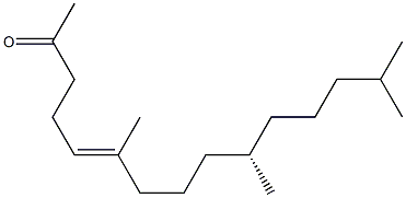 [S,(+)]-6,10,14-Trimethyl-5-pentadecene-2-one Struktur