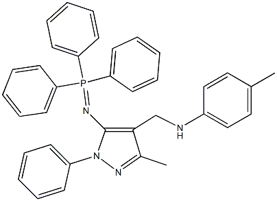 3-Methyl-1-phenyl-4-[(p-tolylamino)methyl]-5-[(triphenylphosphoranylidene)amino]-1H-pyrazole Struktur