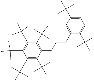 1-(Penta-tert-butylphenyl)-3-(2,5-di-tert-butylphenyl)propane Struktur