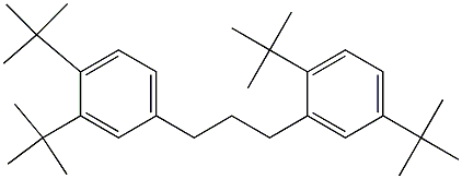 1-(2,5-Di-tert-butylphenyl)-3-(3,4-di-tert-butylphenyl)propane Struktur