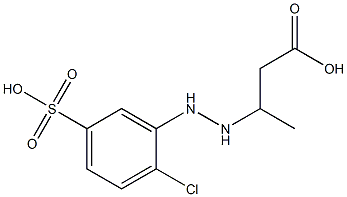 3-[2-(2-Chloro-5-sulfophenyl)hydrazino]butyric acid Struktur