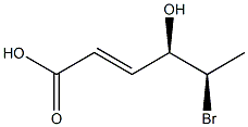 (2E,4R,5R)-5-Bromo-4-hydroxy-2-hexenoic acid Struktur