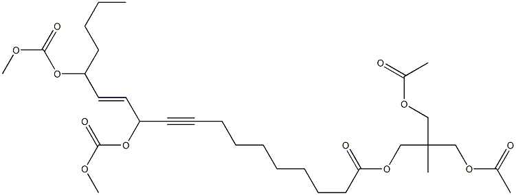 (12E)-11,14-Di(methoxycarbonyloxy)-12-octadecen-9-ynoic acid [2,2-bis(acetoxymethyl)propyl] ester Struktur