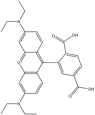 9-(2,5-Dicarboxyphenyl)-3,6-bis(diethylamino)xanthylium Struktur