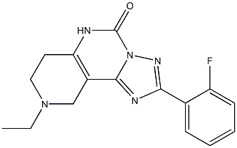 2-(2-Fluorophenyl)-6,7,8,9-tetrahydro-8-ethyl-1,3,3a,5,8-pentaaza-3aH-benz[e]inden-4(5H)-one Struktur