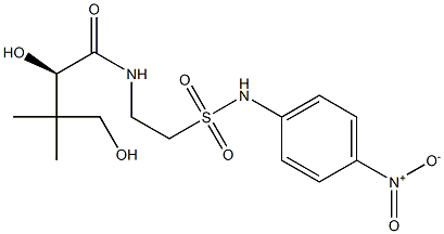 [R,(+)]-2,4-Dihydroxy-3,3-dimethyl-N-[2-[(p-nitrophenyl)sulfamoyl]ethyl]butyramide Struktur