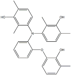 N,N-Bis(3-hydroxy-2,4-dimethylphenyl)-2-(2-hydroxy-3-methylphenoxy)benzenamine Struktur