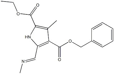 5-Methyliminomethyl-3-methyl-1H-pyrrole-2,4-dicarboxylic acid 2-ethyl 4-benzyl ester Struktur