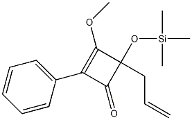 3-Methoxy-4-(trimethylsilyloxy)-2-phenyl-4-(2-propenyl)-2-cyclobuten-1-one Struktur