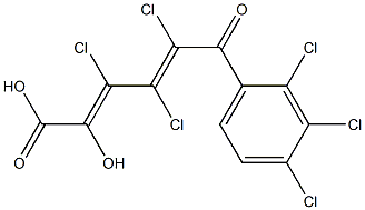 (2E,4E)-2-Hydroxy-3,4,5-trichloro-6-oxo-6-(2,3,4-trichlorophenyl)-2,4-hexadienoic acid Struktur