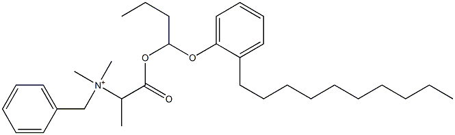 N,N-Dimethyl-N-benzyl-N-[1-[[1-(2-decylphenyloxy)butyl]oxycarbonyl]ethyl]aminium Struktur