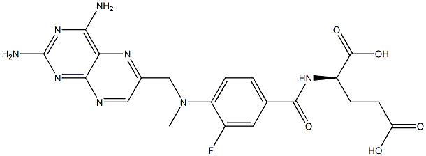 N-[3-Fluoro-4-[[(2,4-diaminopteridin-6-yl)methyl]methylamino]benzoyl]-D-glutamic acid Struktur