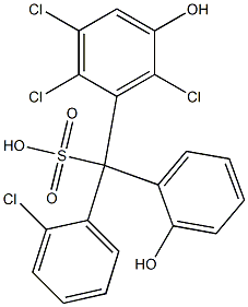 (2-Chlorophenyl)(2,3,6-trichloro-5-hydroxyphenyl)(2-hydroxyphenyl)methanesulfonic acid Struktur