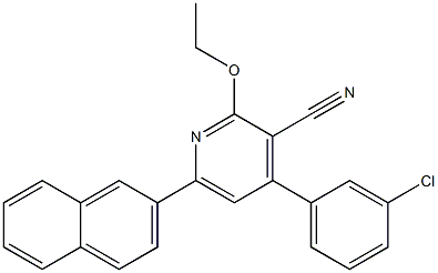 4-(3-Chlorophenyl)-6-(2-naphtyl)-2-ethoxypyridine-3-carbonitrile Struktur