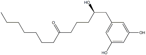 3-[(R)-2-Hydroxy-6-oxotridecyl]benzene-1,5-diol Struktur