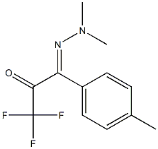 1,1,1-Trifluoro-3-(2,2-dimethylhydrazono)-3-p-tolyl-2-propanone Struktur