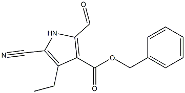 5-Cyano-2-formyl-4-ethyl-1H-pyrrole-3-carboxylic acid benzyl ester Struktur