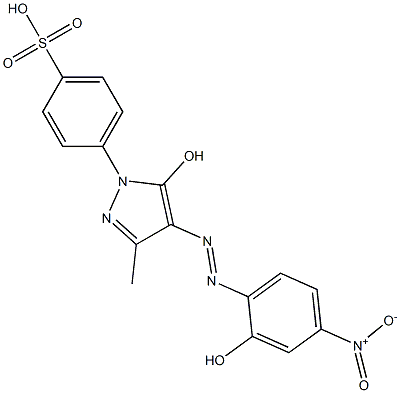 4-[5-Hydroxy-4-(2-hydroxy-4-nitrophenylazo)-3-methyl-1H-pyrazol-1-yl]benzenesulfonic acid Struktur