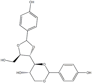 2-O,3-O:4-O,6-O-Bis(4-hydroxybenzylidene)-L-glucitol Struktur