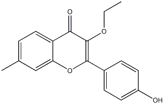 2-(4-Hydroxyphenyl)-3-ethoxy-7-methyl-4H-1-benzopyran-4-one Struktur