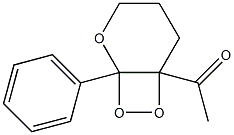 6-Acetyl-1-phenyl-2,7,8-trioxabicyclo[4.2.0]octane Struktur