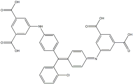 5-[[4-[(2-Chlorophenyl)[4-[(3,5-dicarboxyphenyl)amino]phenyl]methylene]-2,5-cyclohexadien-1-ylidene]amino]isophthalic acid Struktur