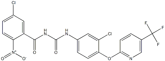 1-(5-Chloro-2-nitrobenzoyl)-3-[4-[(5-trifluoromethyl-2-pyridinyl)oxy]-3-chlorophenyl]urea Struktur