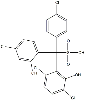 (4-Chlorophenyl)(4-chloro-2-hydroxyphenyl)(2,5-dichloro-6-hydroxyphenyl)methanesulfonic acid Struktur