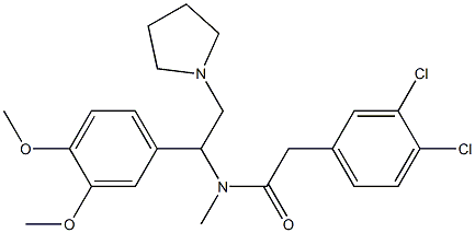 3,4-Dichloro-N-methyl-N-[1-(3,4-dimethoxyphenyl)-2-(1-pyrrolidinyl)ethyl]benzeneacetamide Struktur