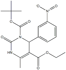 1,2,3,4-Tetrahydro-6-methyl-2-oxo-4-(3-nitrophenyl)pyrimidine-3,5-dicarboxylic acid 3-tert-butyl 5-ethyl ester Struktur