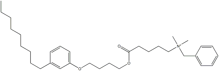 N,N-Dimethyl-N-benzyl-N-[4-[[4-(3-nonylphenyloxy)butyl]oxycarbonyl]butyl]aminium Struktur