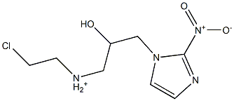 N-(2-Chloroethyl)-2-hydroxy-3-(2-nitro-1H-imidazol-1-yl)propan-1-aminium Struktur