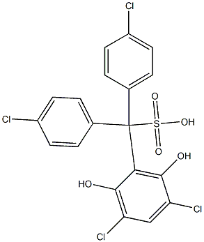 (3,5-Dichloro-2,6-dihydroxyphenyl)bis(4-chlorophenyl)methanesulfonic acid Struktur