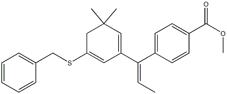 4-[(E)-1-[(2,3-Dihydro-3,3-dimethyl-1-benzothiophen)-5-yl]-1-propenyl]benzoic acid methyl ester Struktur