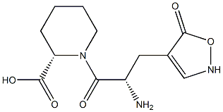 (2S)-1-[(S)-2-Amino-3-[(2,5-dihydro-5-oxoisoxazol)-4-yl]propanoyl]piperidine-2-carboxylic acid Struktur