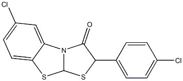 6-Chloro-2-(4-chlorophenyl)thiazolo[2,3-b]benzothiazol-3(2H)-one Struktur