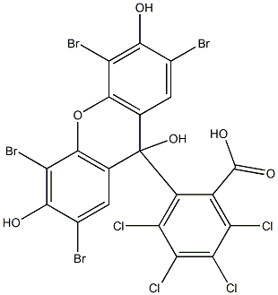 9-(3,4,5,6-Tetrachloro-2-carboxyphenyl)-3,6,9-trihydroxy-2,4,5,7-tetrabromo-9H-xanthene Struktur