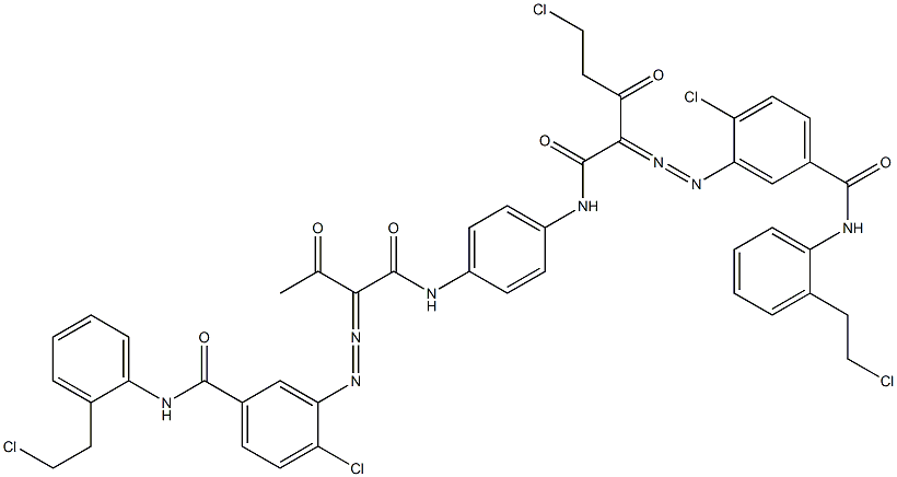 3,3'-[2-(Chloromethyl)-1,4-phenylenebis[iminocarbonyl(acetylmethylene)azo]]bis[N-[2-(2-chloroethyl)phenyl]-4-chlorobenzamide] Struktur