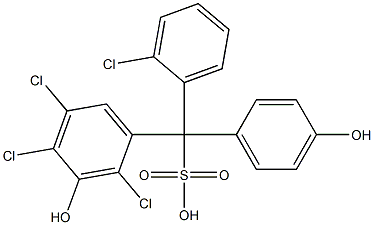 (2-Chlorophenyl)(2,4,5-trichloro-3-hydroxyphenyl)(4-hydroxyphenyl)methanesulfonic acid Struktur