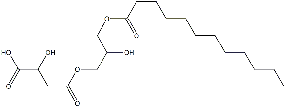 D-Malic acid hydrogen 4-(2-hydroxy-3-tridecanoyloxypropyl) ester Struktur