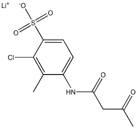 4-(Acetoacetylamino)-2-chloro-3-methylbenzenesulfonic acid lithium salt Struktur