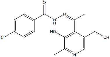 1-(2-Methyl-3-hydroxy-5-hydroxymethylpyridin-4-yl)ethanone 4-chlorobenzoyl hydrazone Struktur