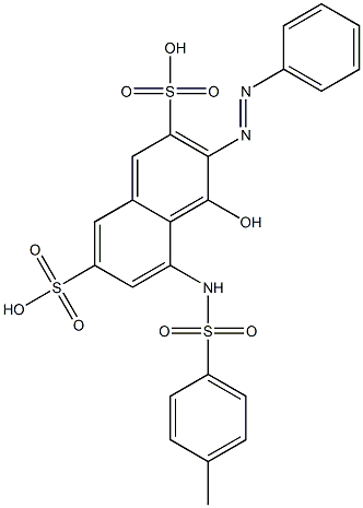 4-Hydroxy-5-[[(4-methylphenyl)sulfonyl]amino]-3-(phenylazo)-2,7-naphthalenedisulfonic acid Struktur