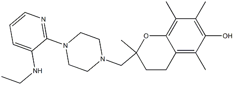 2-[[4-[3-(Ethylamino)-2-pyridyl]piperazino]methyl]-3,4-dihydro-2,5,7,8-tetramethyl-2H-1-benzopyran-6-ol Struktur