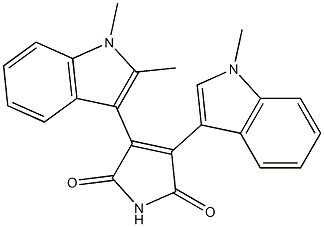 3-(1,2-Dimethyl-1H-indol-3-yl)-4-(1-methyl-1H-indol-3-yl)-1H-pyrrole-2,5-dione Struktur