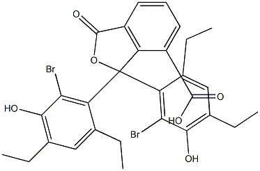 1,1-Bis(6-bromo-2,4-diethyl-5-hydroxyphenyl)-1,3-dihydro-3-oxoisobenzofuran-7-carboxylic acid Struktur