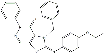 2-(4-Ethoxyphenylimino)-3-benzyl-5-phenylthiazolo[4,5-d]pyridazin-4(5H)-one Struktur