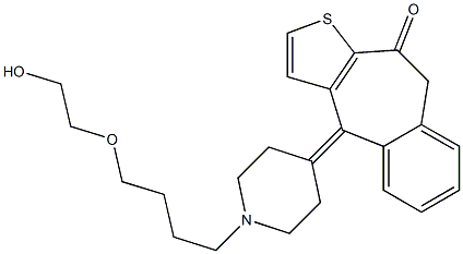 4,9-Dihydro-4-[1-[2-[2-(2-hydroxyethoxy)ethyl]ethyl]piperidin-4-ylidene]-10H-benzo[4,5]cyclohepta[1,2-b]thiophen-10-one Struktur